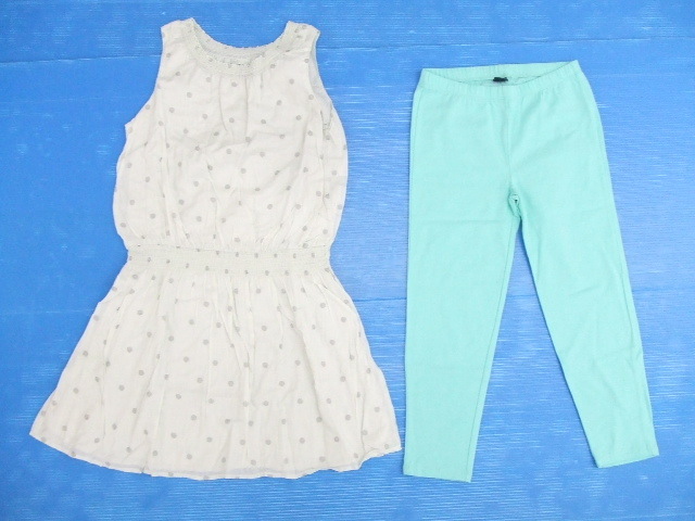 【お買得!】★GAP/ギャップ★女の子用ワンピース&ズボンセット グリーン系/ドット柄&ミントグリーン拍卖