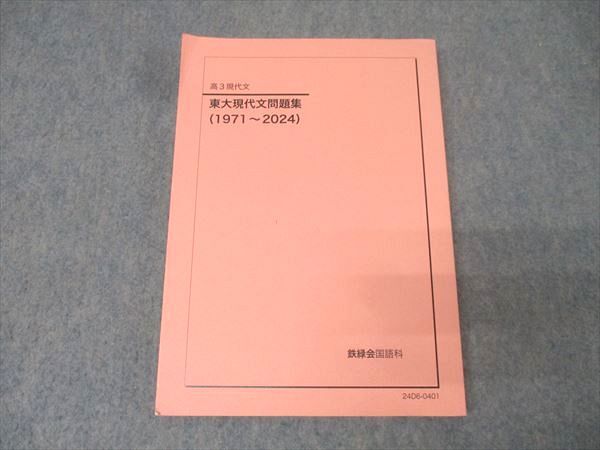 鉄緑会 高3国語 東京大学 東大現代文問題集(1971~2024) テキスト【書き込み無し】 023S0D拍卖