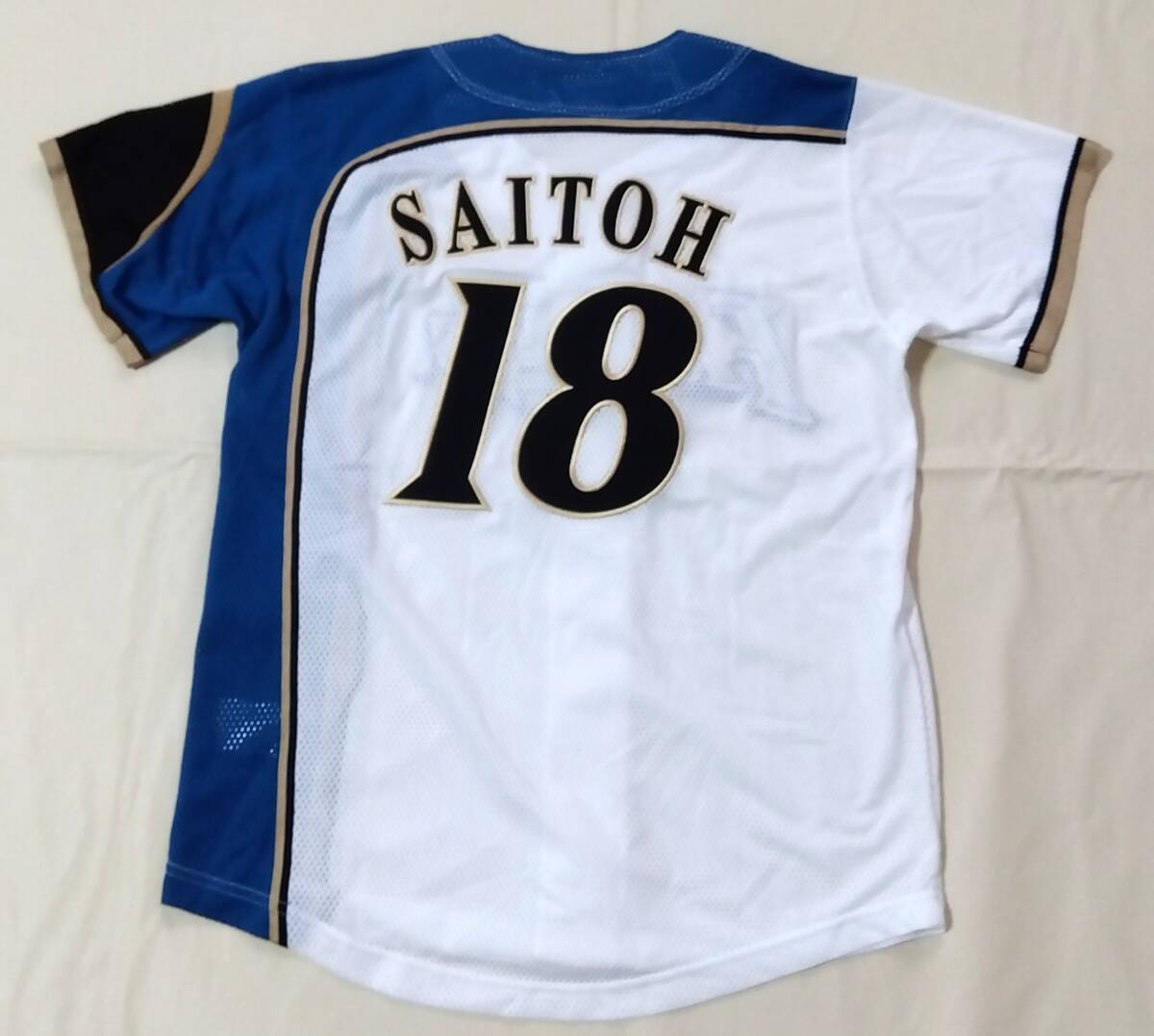 ファイターズ 斎藤佑樹 18 オフィシャル レプリカ ユニフォーム 130 キッズ ジュニア 半袖メッシュ 日本ハム ミズノ 応援 野球 旧ユニ 7771拍卖