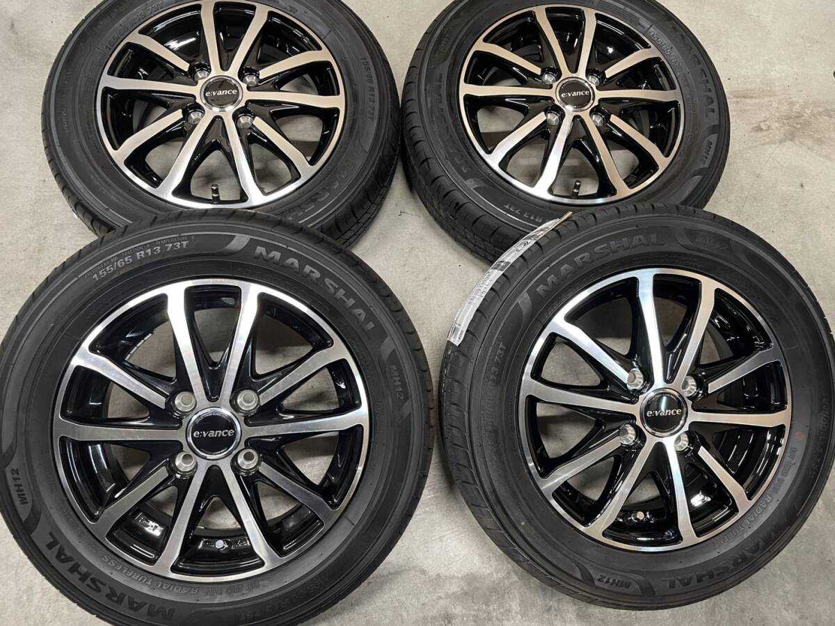 【新品】155/65R13 エヴァンス HA1 ホイール 13インチ ワゴンR ムーブ ライフ ミラ アルト 拍卖