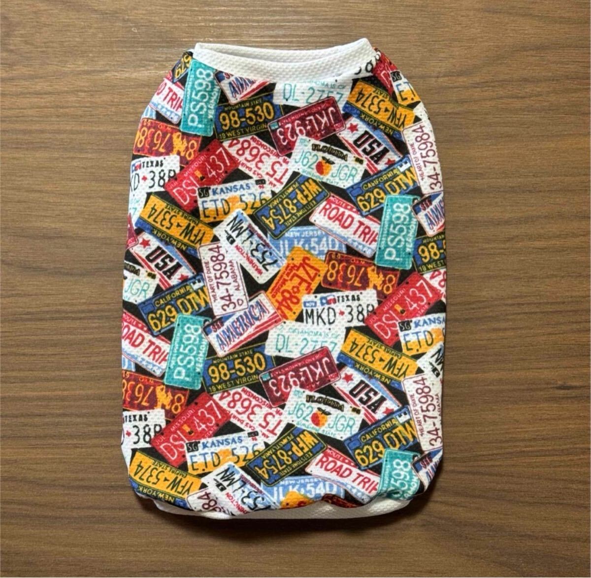 接触冷感 ナンバープレート タンクトップ XSサイズ 夏服 ハンドメイド拍卖