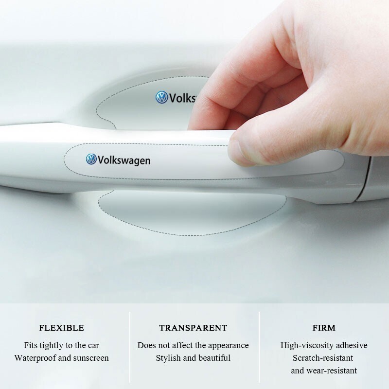 フォルクスワーゲン 傷防止 ドアハンドルプロテクター スケルトン 8P■ゴルフ ポロ ビートル ニュービートル ティグアン UP! パサード GTI拍卖