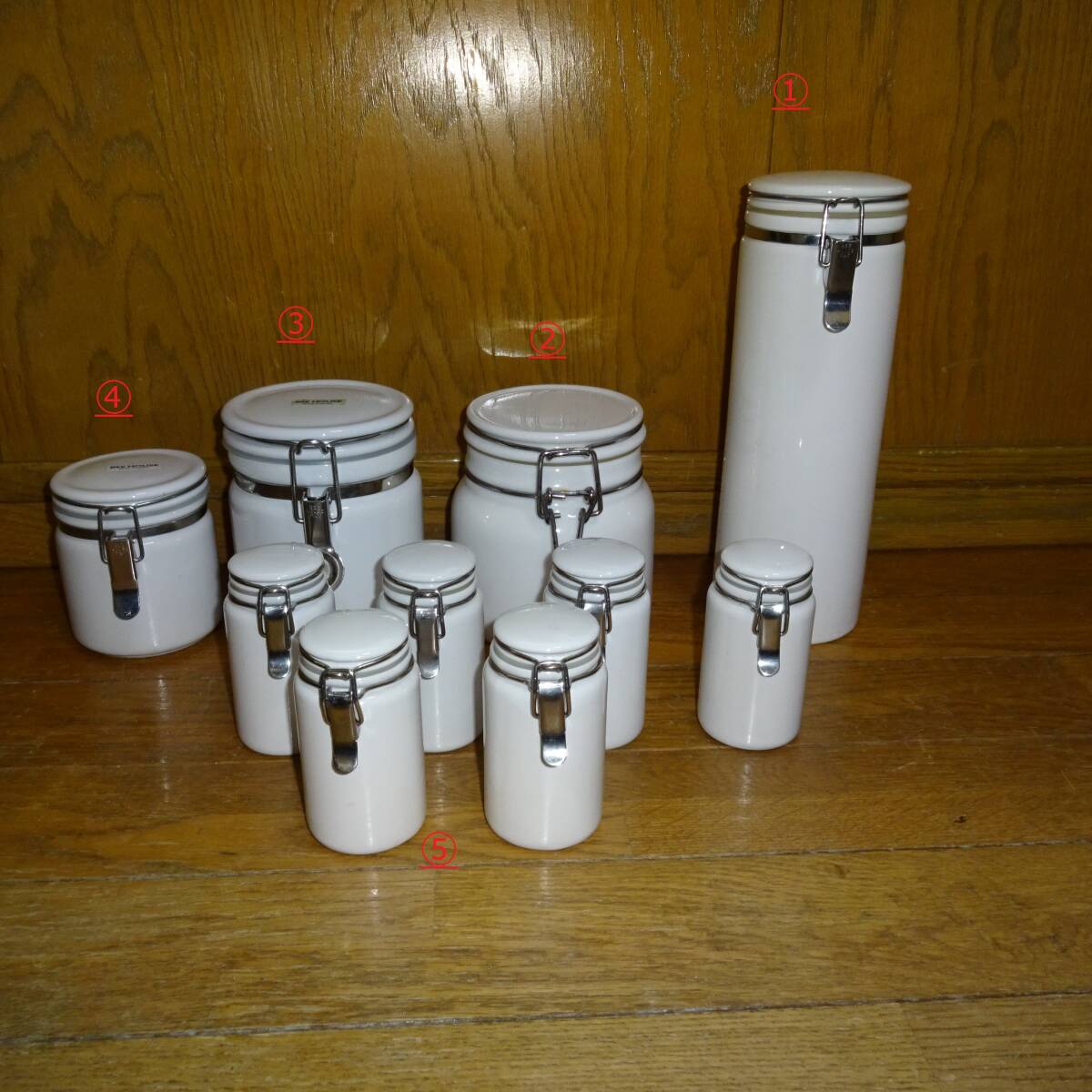 陶器製キャ二スター 5種類10点まとめて 100ml/220ml/500ml/600ml/800ml 拍卖