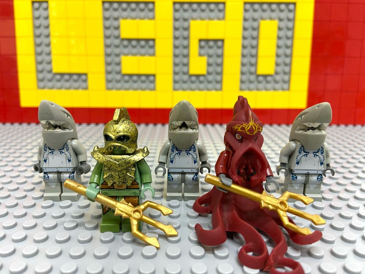 ☆アトランティス☆ レゴ ミニフィグ サメキング エンペラー エイ シャーク兵士 人形 半魚人 海底神殿 D70713拍卖