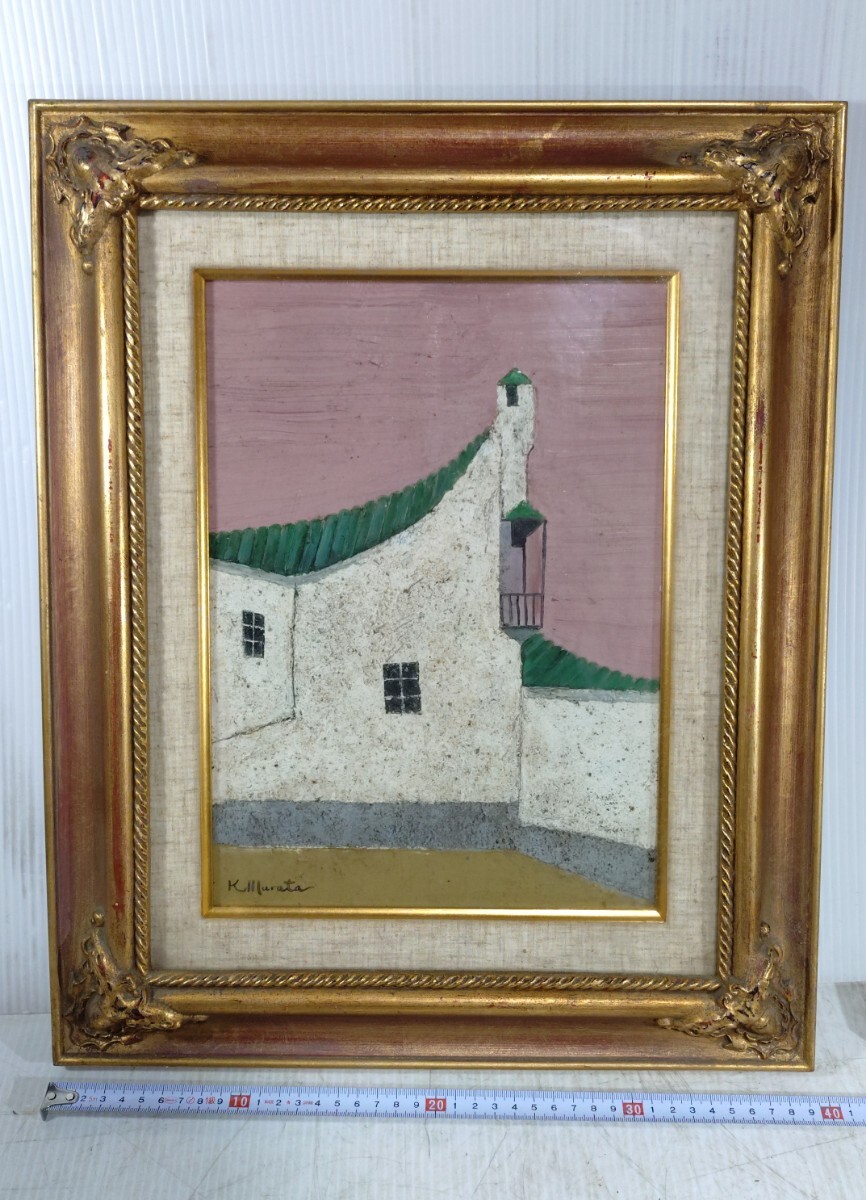 風景画 額装 油絵 真作/古民家 カフェ インテリア 雑貨 飾り置物 diy/ 絵画/癒やし/拍卖