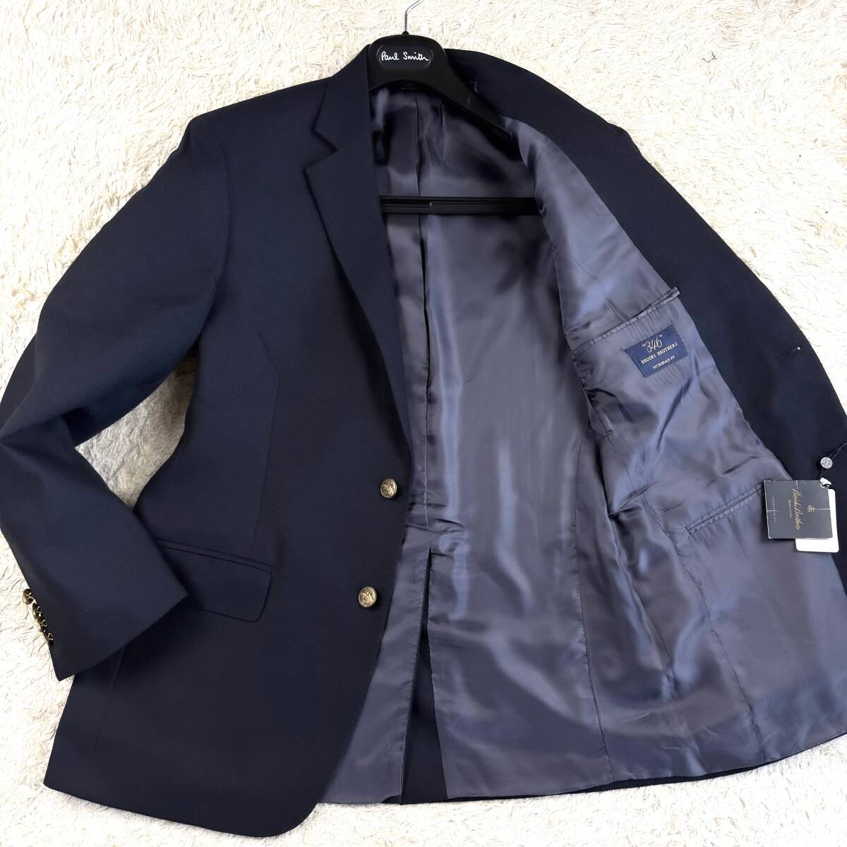 未使用級XXL~XL金釦BROOKS BROTHERSテーラードジャケット金メタルボタンLL50 Fiztgerald fitフィッツジェラルド総裏ブルックスブラザーズ拍卖