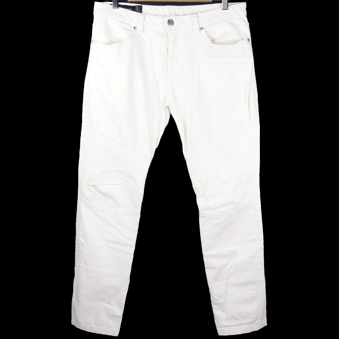 ■A|X / ARMANI EXCHANGE アルマーニ エクスチェンジ / J27 MOTO SLIM FIT / メンズ / ホワイト ストレッチ バイカー デニムパンツ size 34拍卖