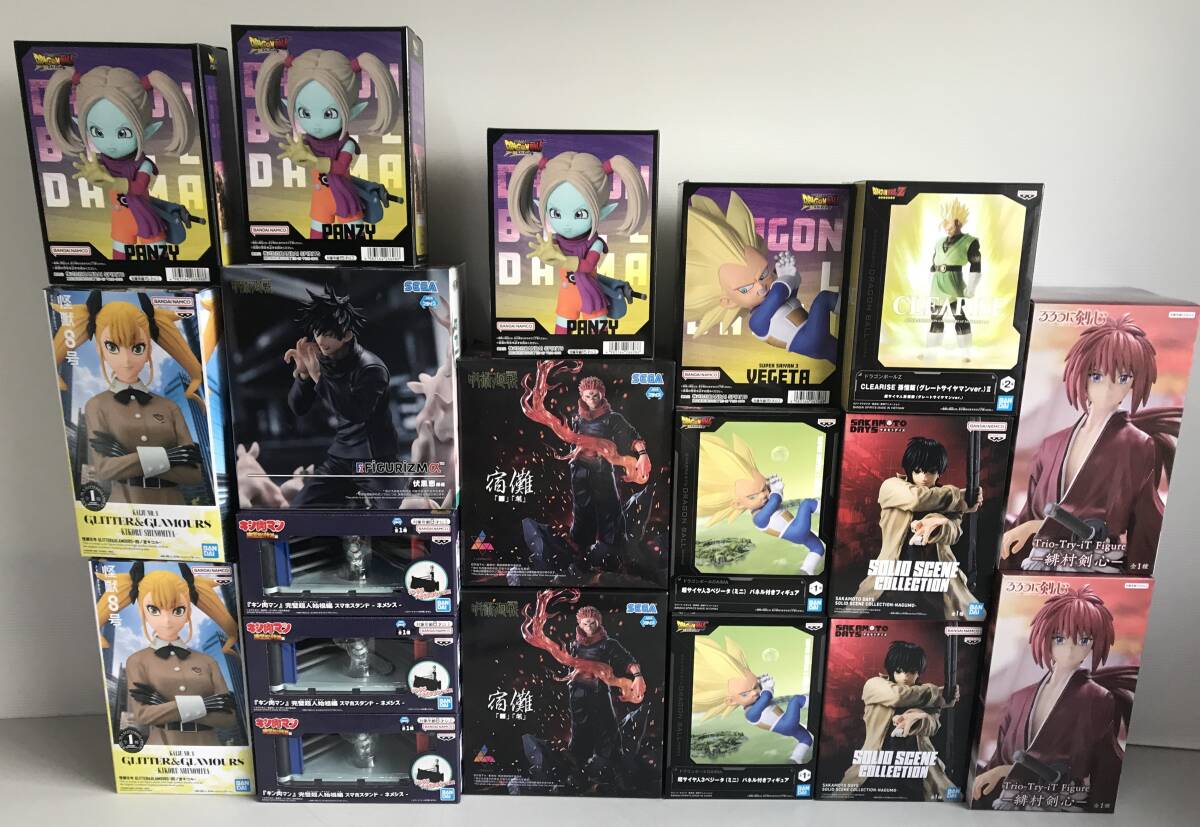 E02-7504 1円スタート 未開封品 プライズフィギュア(86)少年系など フィギュアまとめ 19体 ドラゴンボール/るろ剣/呪術/サカデイ 他拍卖