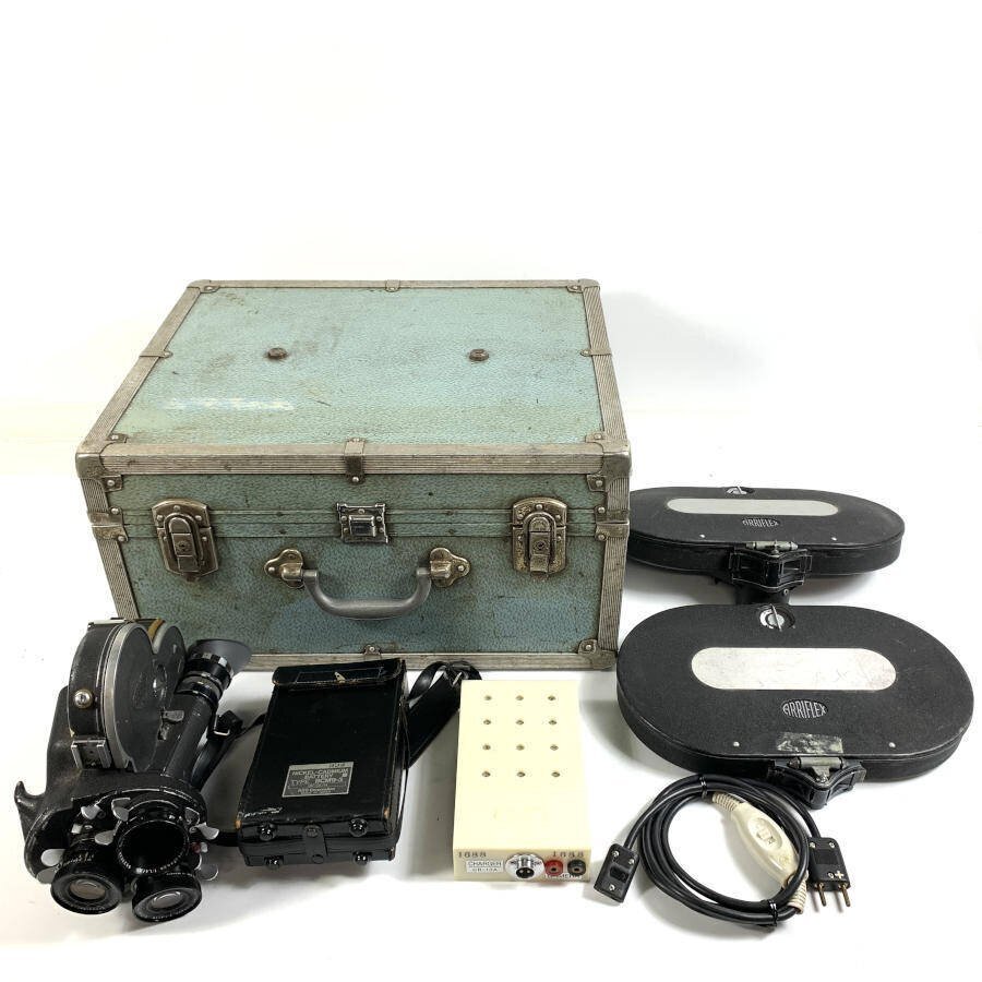 アリフレックス ARRIFLEX 16 16mmシネマカメラ レンズ3本装着/ニッケルカドミウムバッテリー/電源コード/他付属品有●動作未確認品【TB】拍卖
