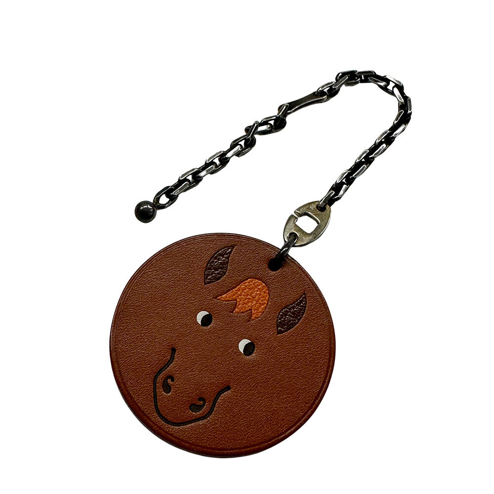 エルメス HERMES キーホルダー アニマルチャーム レディース メンズ ブランド レザー ブラウン かわいい おもしろい ユニーク 馬拍卖