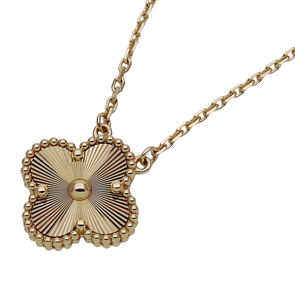 ヴァンクリーフ&アーペル Van Cleef & Arpels ネックレス ヴィンテージアルハンブラ ギヨシェ レディース ブランド 750YG 磨き済み拍卖