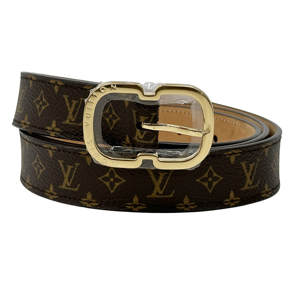 ルイ・ヴィトン LOUIS VUITTON ベルト モノグラム レディース ブランド モノグラムキャンバス サンチュールミニ ブラウン ゴールド金具拍卖