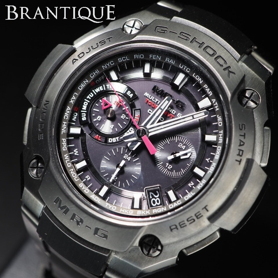 ◆1円~◆定価330,000円◆ CASIO カシオ G-SHOCK MR-G チタン MRG-8100B-1AJF 電波ソーラー 黒 文字盤 USED品 メンズ 腕時計 「26716」拍卖