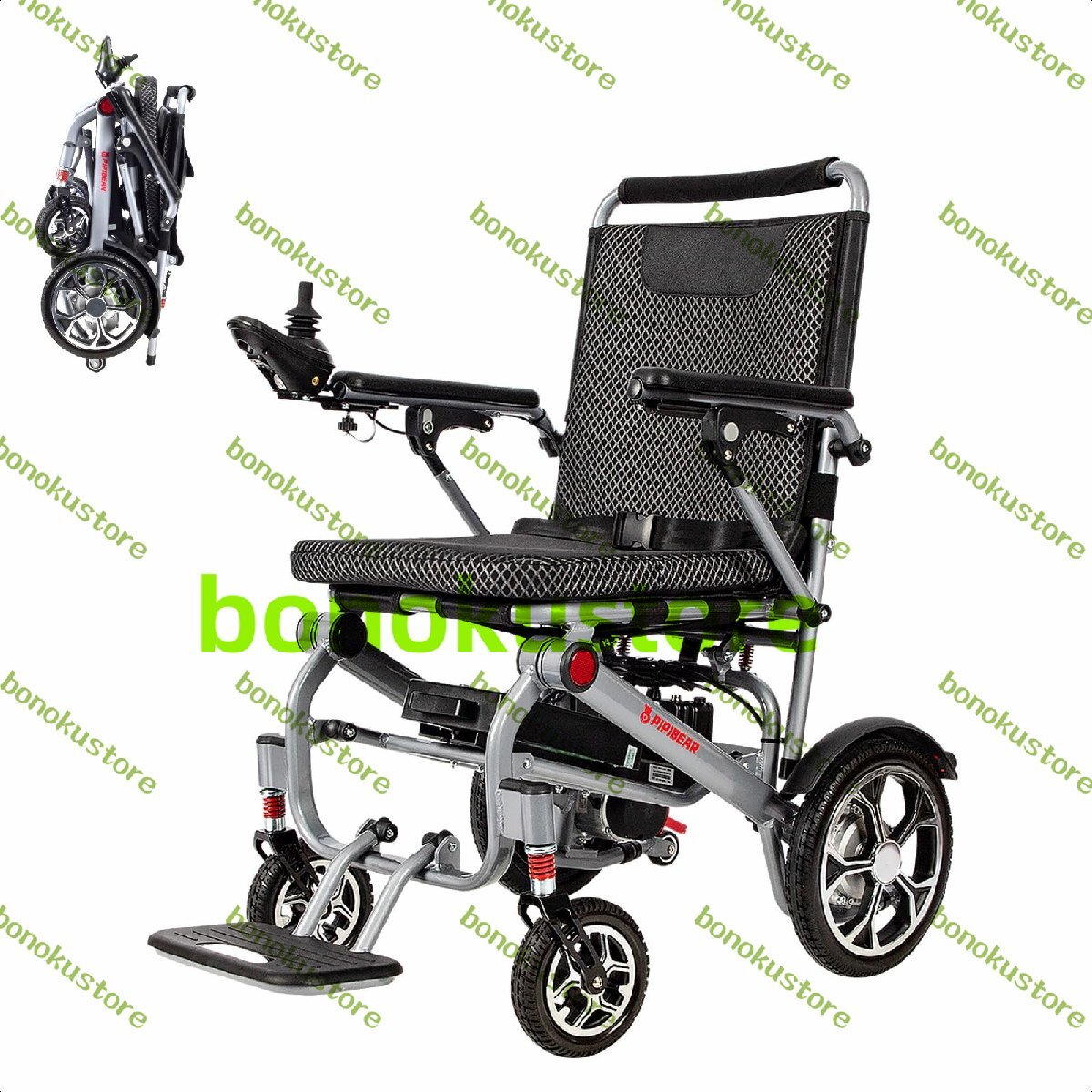 電動車椅子 折りたたみ 軽量 コンパクト電磁自動ブレーキ 360°コントローラー 最大走行18km 耐荷重135kg 介助・自走兼用 ライト付き拍卖