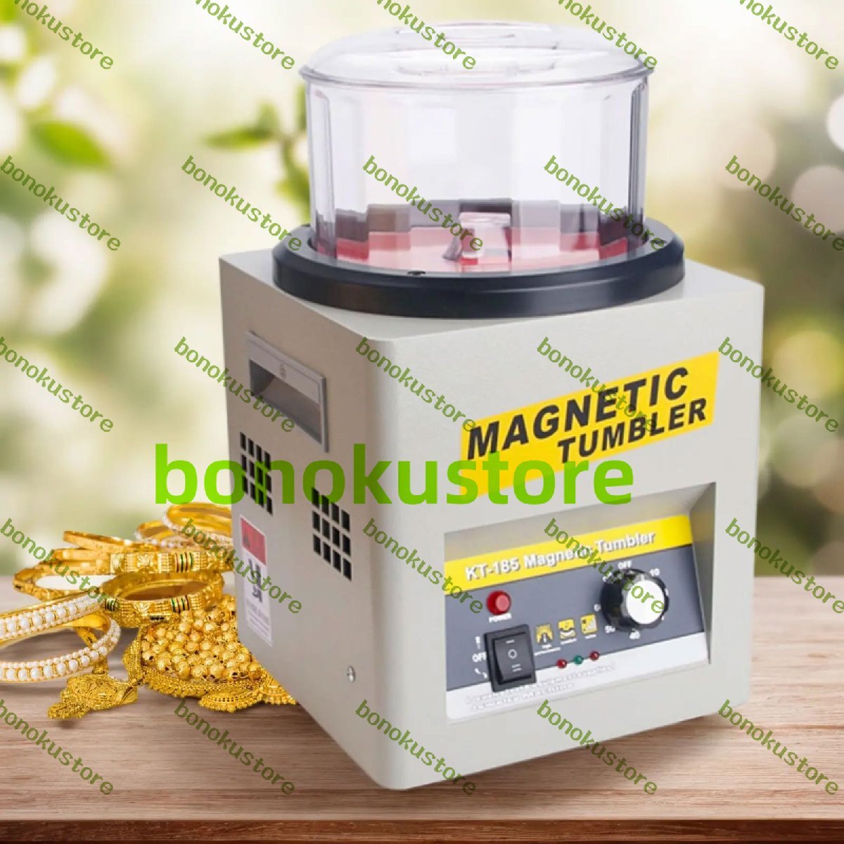 ポータブル磁気タンブラー、時間機能付き600gジュエリーポリッシャー、2000rpm低ノイズ多機能研磨機、金、銀、銅、ステンレス鋼用拍卖