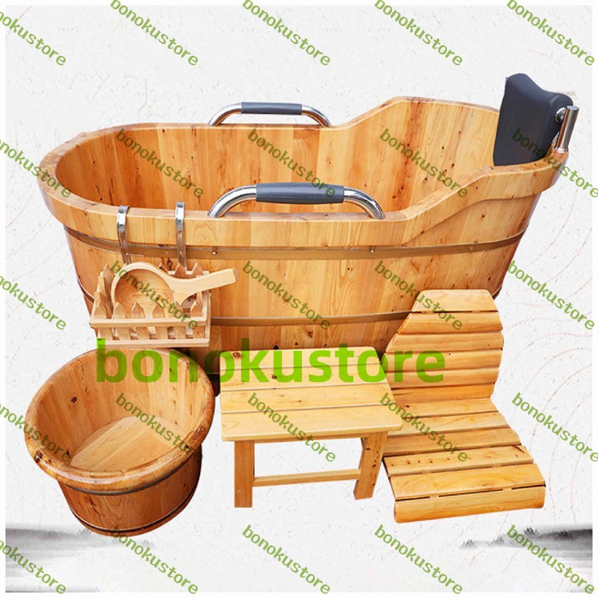 木製浴槽 浴槽 成人用浴缸 お風呂成人バケツ 天然香料ひのき浴槽 美容院サウナ 家庭用湯桶 木製バスバレル 風呂桶 130x60x72cm拍卖