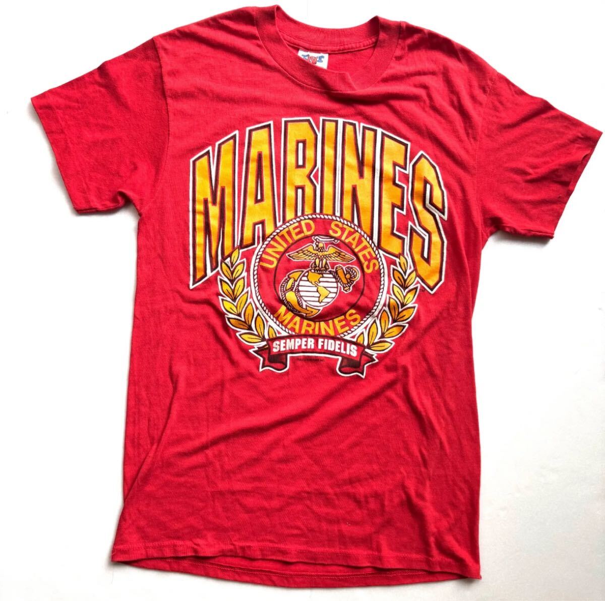 90s U.S. MARINES 海兵隊 Tシャツ 赤 M TNT アメリカ製 MADE IN USA USMC 古着 ヴィンテージ ミリタリー拍卖