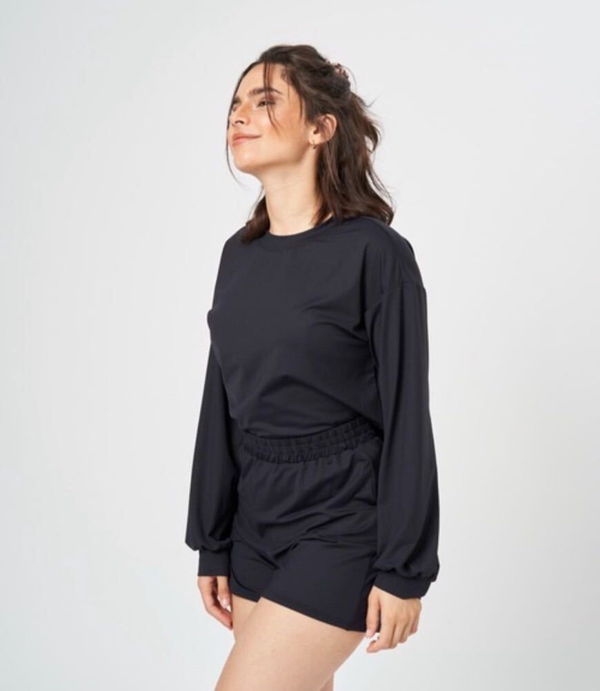 新品 ラッシュガード セットアップ 水着 上下セット レディース ブラック 水陸用 フリーサイズ 拍卖