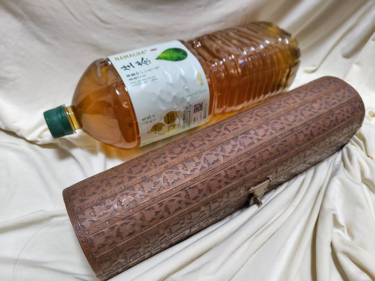 59*【中古美品】*米国購入インド製 アンティーク調 指輪収納ボックス 小物入れにも♪ 木製金属装飾 送料無料拍卖