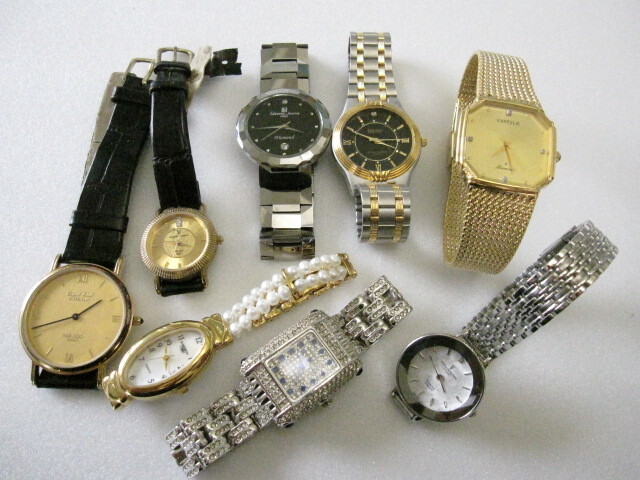 ☆【KH⑦-15】宝飾系時計 DIAMOND、FINE GOLD999.9、18KGP刻印 等「Salvatore Marra,VALENTINO DOMANI,Klaeuse 他」8本セット☆拍卖