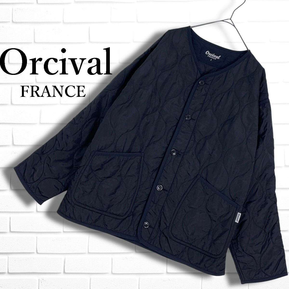 ◆美品◆ Orcival オーシバル ゆったり♪ ナイロン 中綿 キルティング ジャケット 黒 ブラック レディース 1 ◆送料無料◆ 5015F◇拍卖