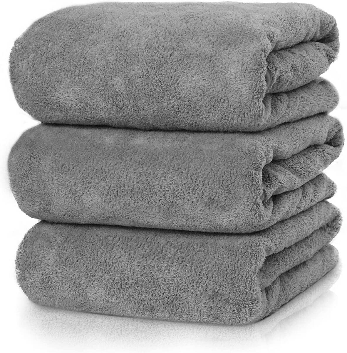 Etech バスタオル マイクロファイバー ホテル仕様 大判 70*140cm 3枚セット 高速吸水 速乾 耐久性 抗菌拍卖