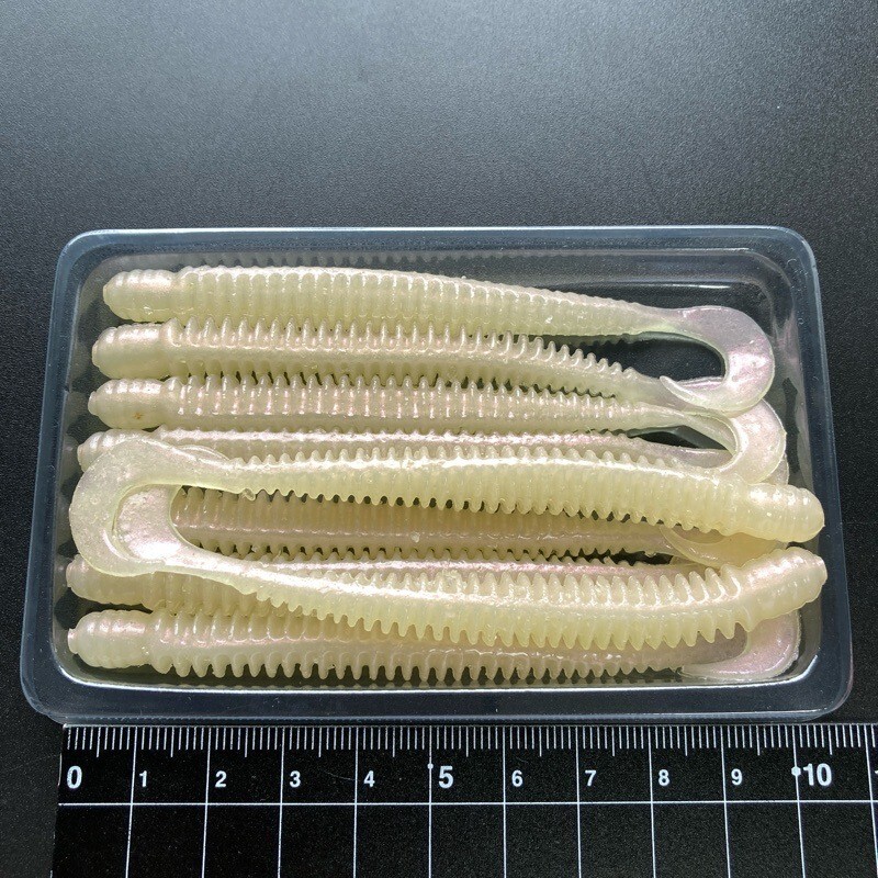 813501 リングワーム 4インチクラス 9本 RING WORM ソルトサターンワームかデルタベイトかその当時のオールド品と思います KZBN拍卖