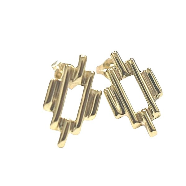 【10金】ゴールドピアス 5.7×9.5mm 個性派デザイン K10拍卖