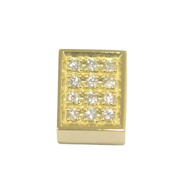 【18金】喜平ネックレス対応 ペンダントトップ ダイヤ0.17ct キューブ型拍卖