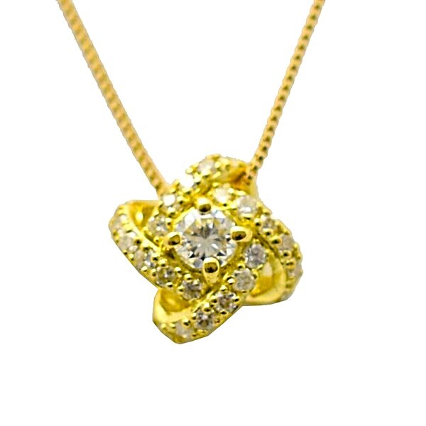 【18金】天然ダイヤネックレス ベネチアンチェーン付き トータル0.22ct拍卖