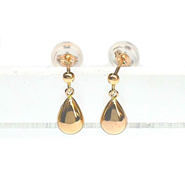 【18金PG】雫デザインピアス 揺れるデザイン ピンクゴールド拍卖