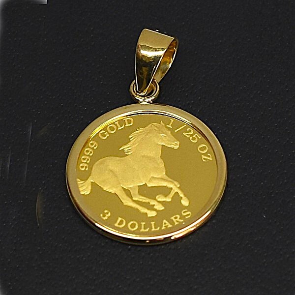 【24金×18金】純金999ゴールド ホースデザイン チャーム 馬 K24 K18拍卖