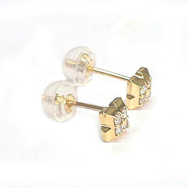 【10金】ダイヤピアス 0.1ct スクエアカット風 レディース拍卖