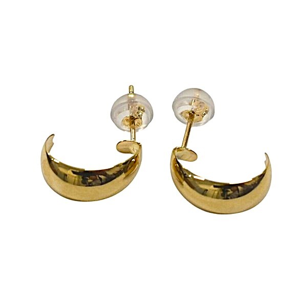 【10金】月甲フープピアス 甲丸 小ぶり K10 ゴールドピアス拍卖