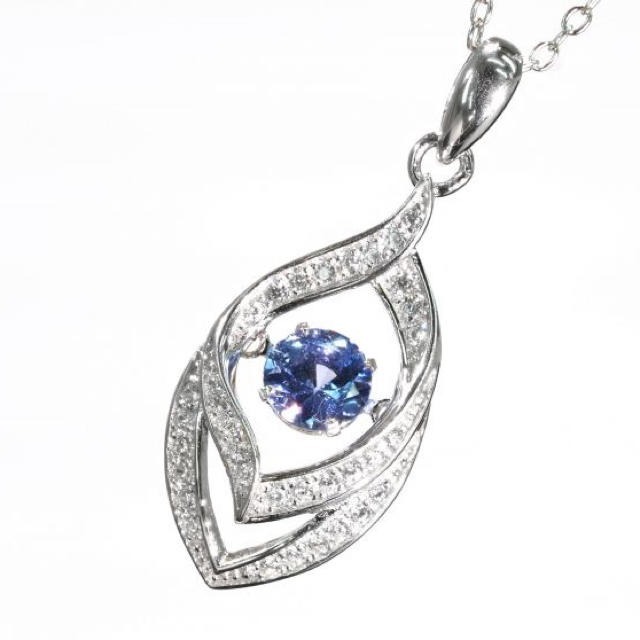 【シルバー925】天然タンザナイト ダンシングストーンペンダント ネックレス拍卖