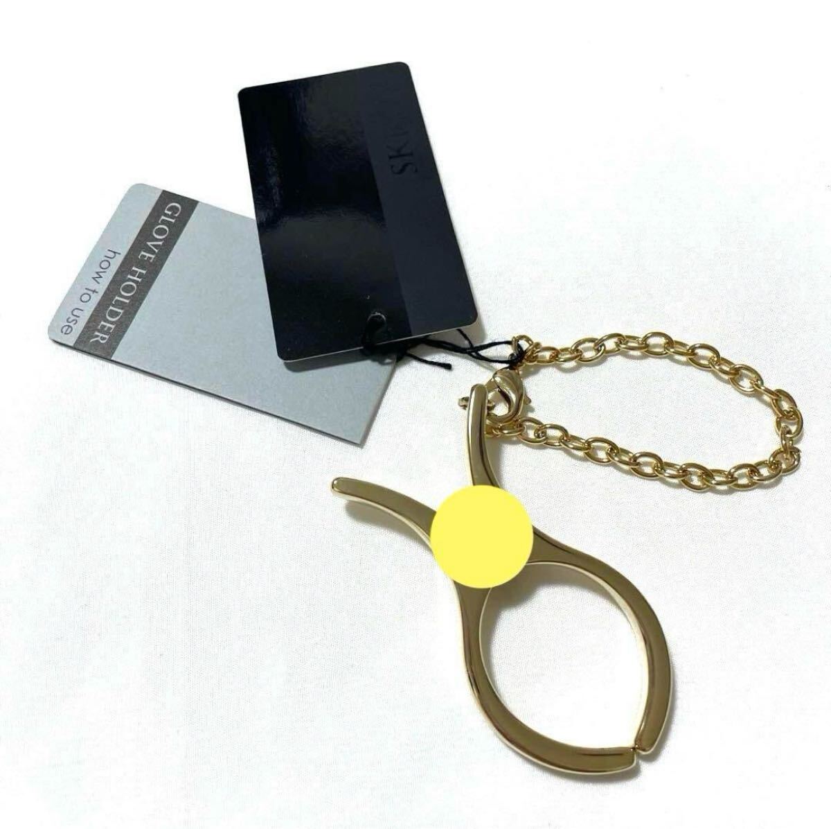 新品 【 SKROY 】 グローブホルダー 手袋ホルダー シンプル チャーム キーホルダー クリップ マフラーホルダー ゴールド 未使用拍卖