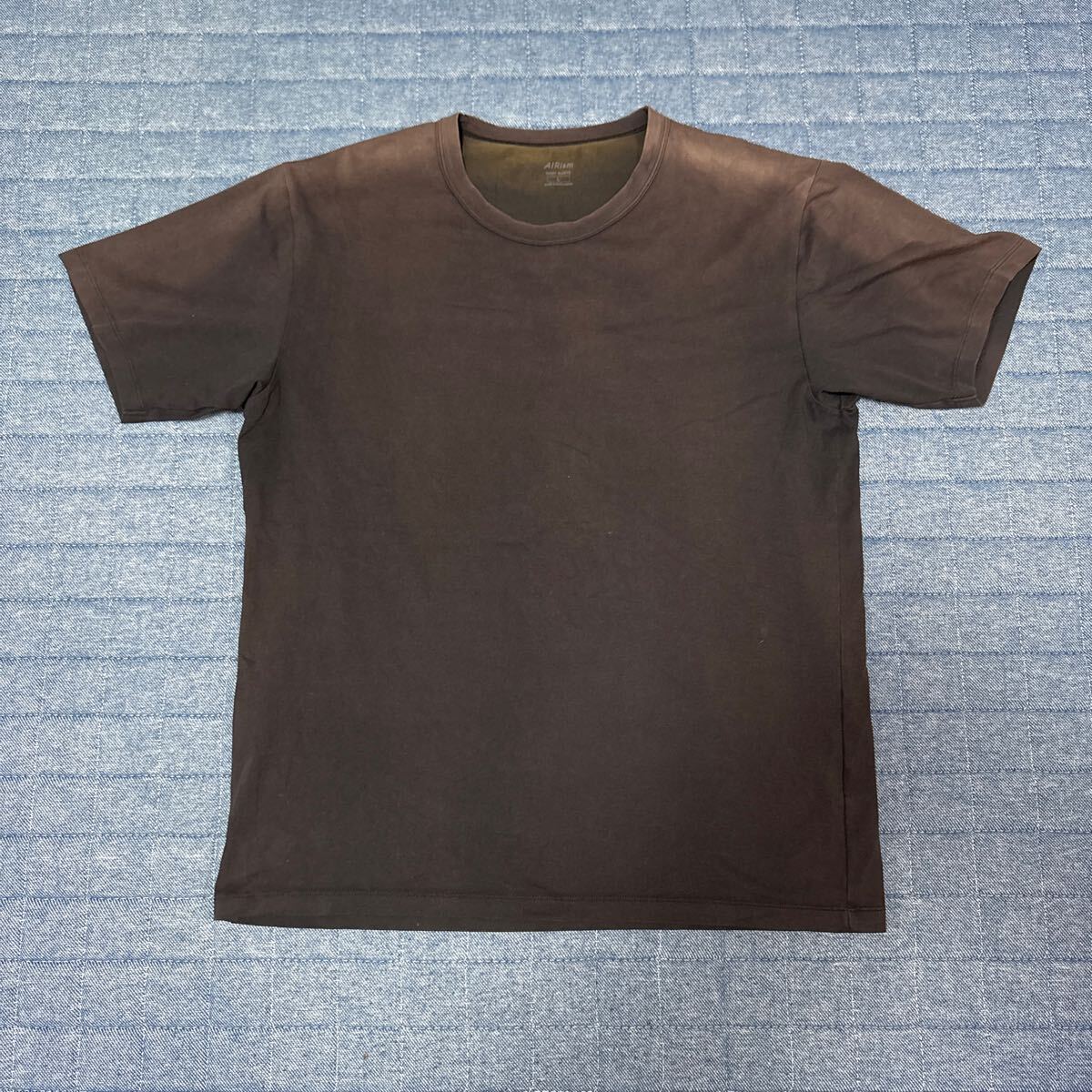 中古 ユニクロ エアリズムコットンクルーネックTシャツ 2枚拍卖