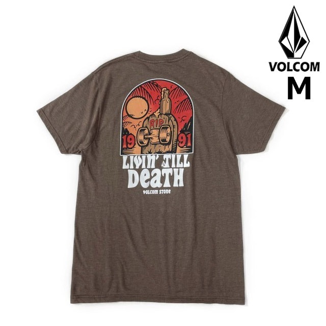 売切り【正規新品】VOLCOM ボルコム◆半袖 Tシャツ スケート サーフ ストーンロゴ バックプリント 男女兼用(M)茶 250617拍卖