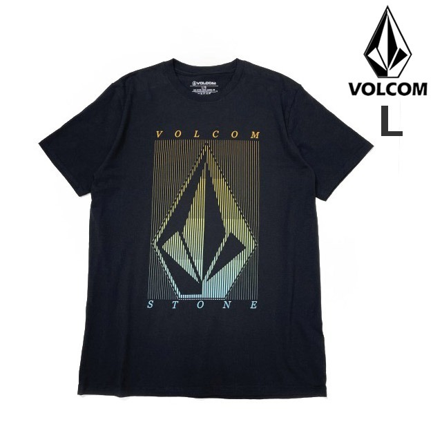 売切り【正規新品】VOLCOM ボルコム◆半袖 Tシャツ スケート サーフ ストーンロゴ 男女兼用(L)黒 250617拍卖