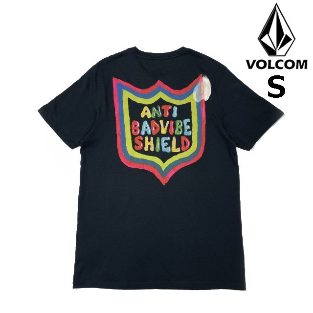 売切り【正規新品】VOLCOM ボルコム◆半袖 Tシャツ スケート サーフ ストーンロゴ バックプリント 男女兼用(S)黒 250617-B拍卖