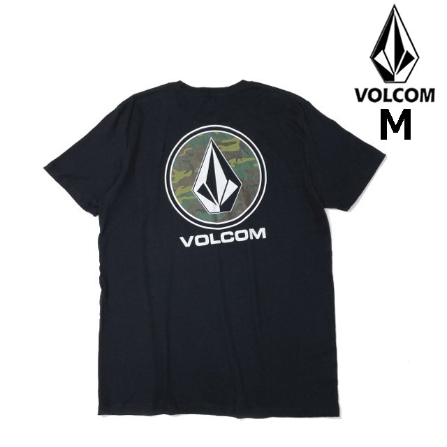 売切り【正規新品】VOLCOM ボルコム◆半袖 Tシャツ スケート サーフ ストーンロゴ バックプリント 男女兼用(M)黒 250617-B拍卖