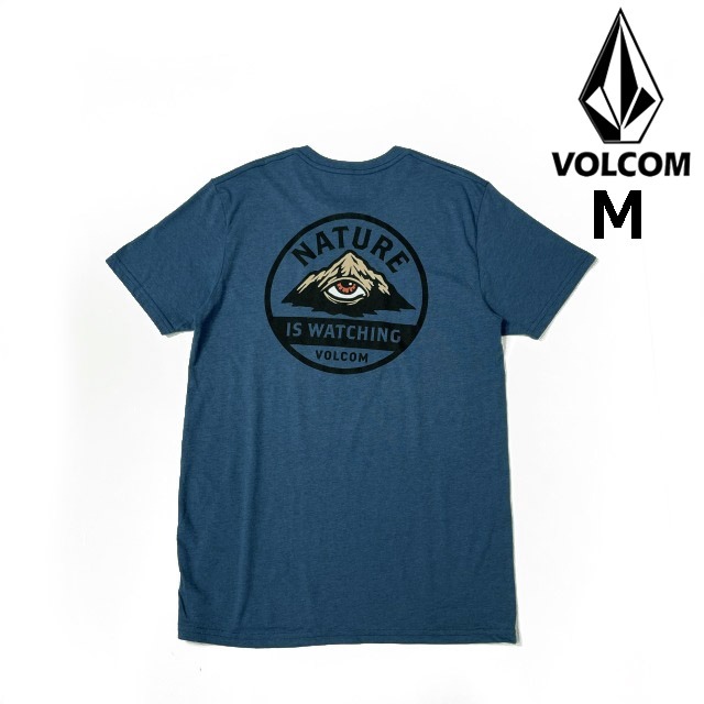 売切り【正規新品】VOLCOM ボルコム◆半袖 Tシャツ スケート サーフ ストーンロゴ バックプリント 男女兼用(M)青 250617-B拍卖