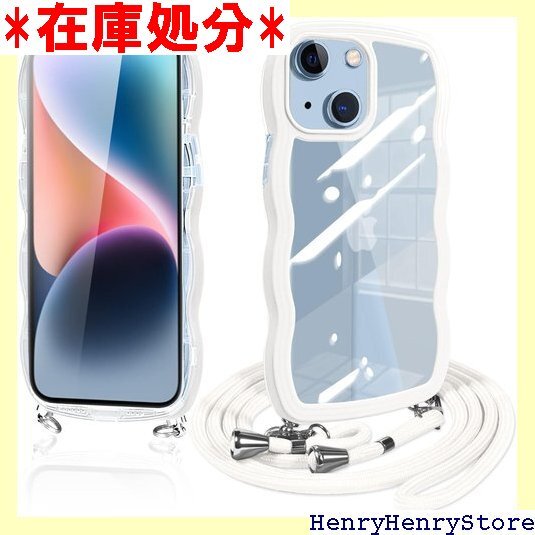 iPhone14 ケース ショルダー クリア ipho いい 韓国 薄型 耐衝撃 アイフォン14/13 ホワイト 562拍卖
