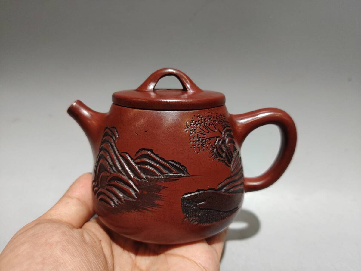 【蔵友館蔵品・紫砂壺・觀山石瓢壺・顧景舟・紅泥・茶具・茶道品】・古董品・中国古玩・時代物・希少珍品・中国時代美術拍卖