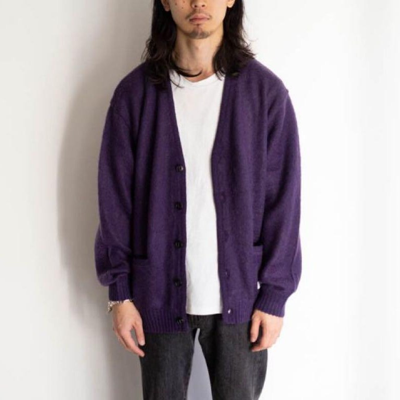 WACKO MARIA/ワコマリア/21AW/Premium Mohair Knit Cardigan/プレミアムモヘアニットカーディガン/モヘヤ/パープル/XL/GUILTY PARTIES拍卖