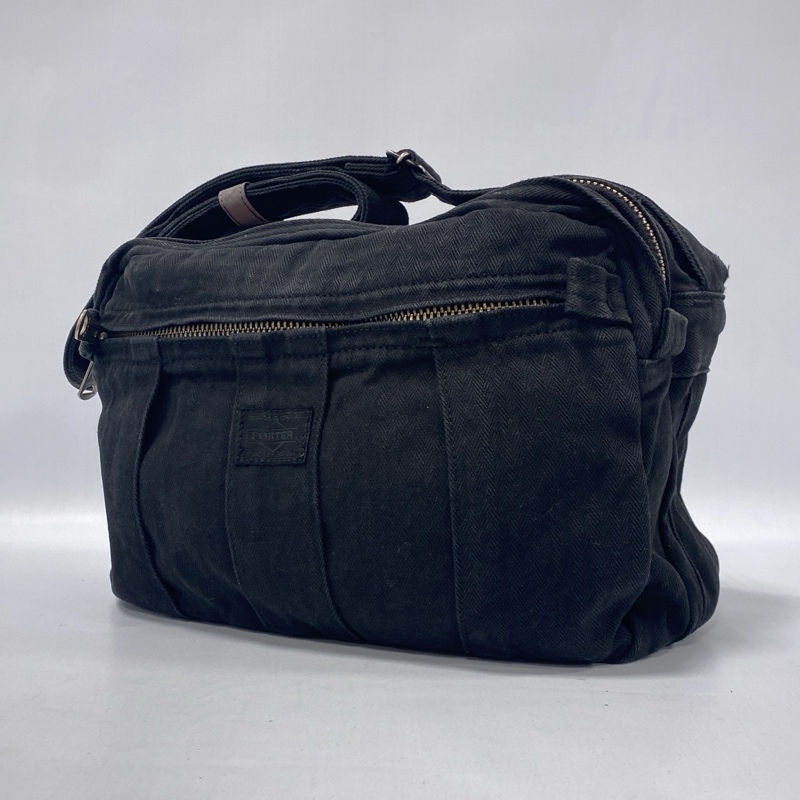 PORTER/ポーター/PAGE シリーズ/ペイジ/SHOULDER BAG/ショルダーバッグ/ブラック/ヘリンボーン/ユニセックス/リフレクター拍卖