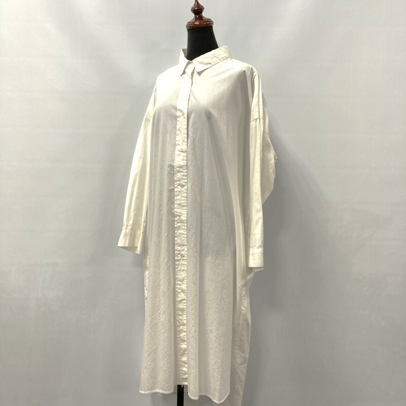 ●Samansa Mos2/サマンサモスモス/SM2/ワイドシルエットロングシャツワンピース/サイドポケット×2/サイドスリット/裾前後差デザイン拍卖