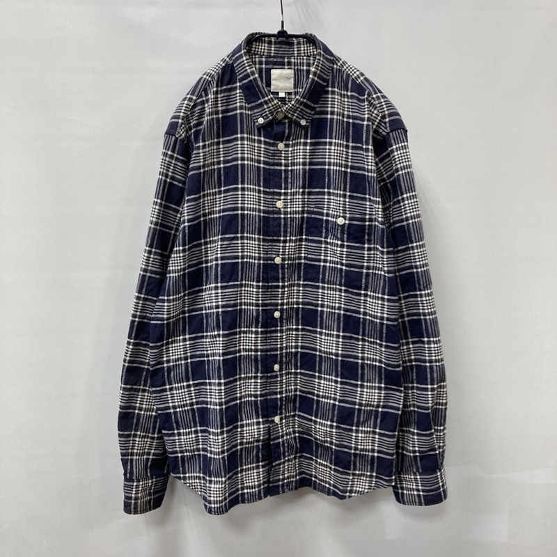 ●THE NORTH FACE/ザ ノースフェイス/タータンチェック L/S ボタンダウンシャツ/長袖シャツ/ネイビー×ホワイト/NR11608/Lサイズ拍卖