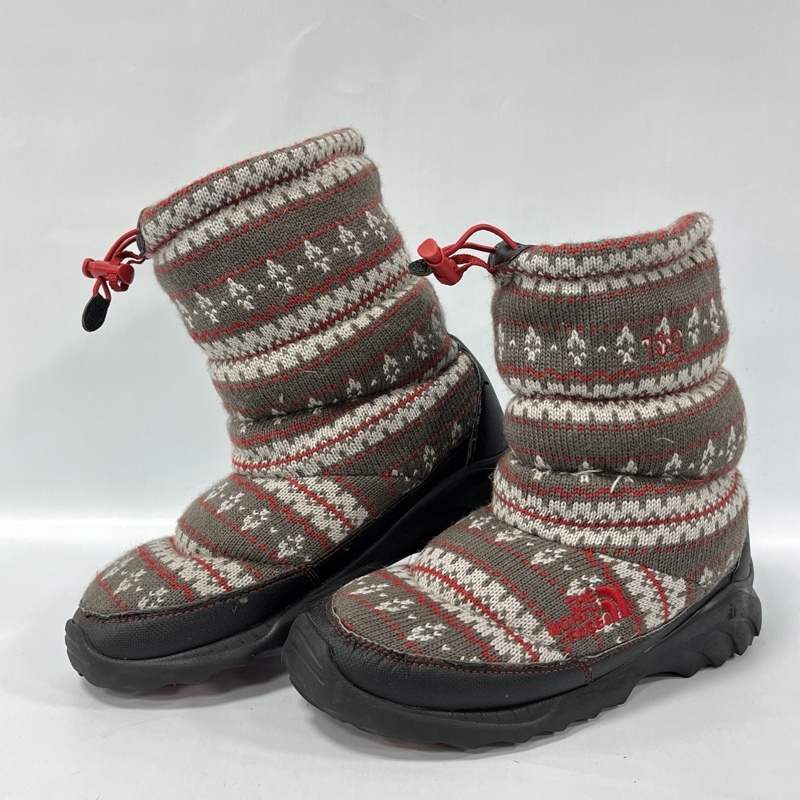 THE NORTH FACE/ザ ノースフェイス/NUPTSE BOOTIE SHORT/ヌプシブーティ ショート/ASCW QX4 TC0F/ウィンターブーツ/700fill/ニット編み拍卖