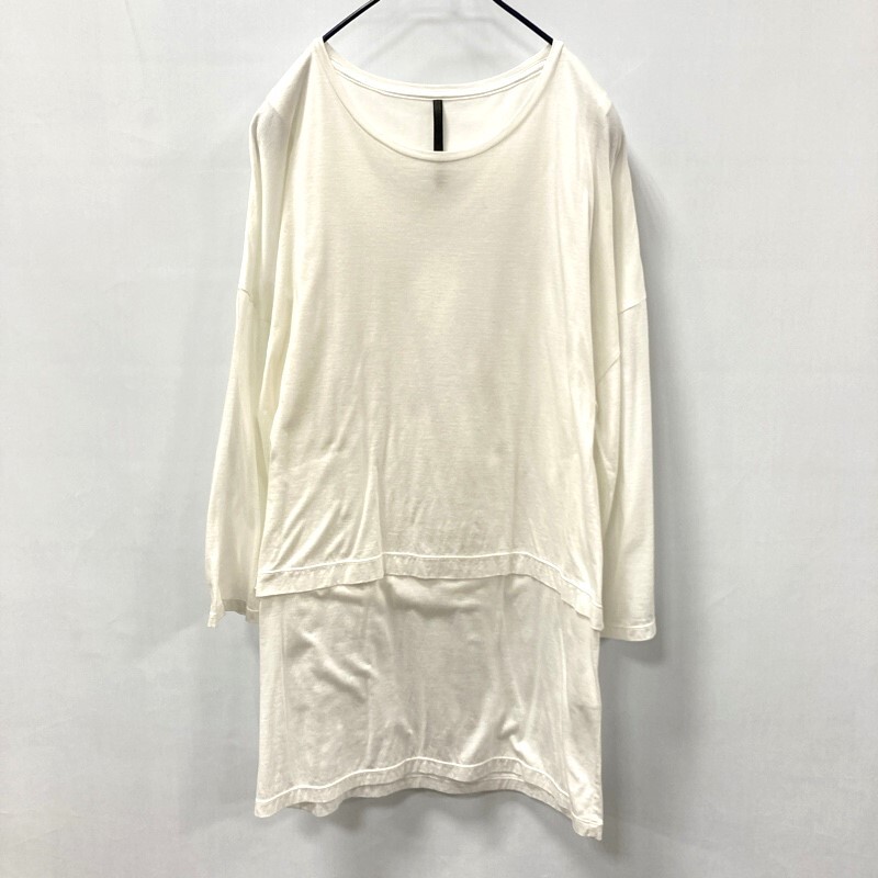 ●GalaabenD/ガラアーベント/レイヤードロングカットソー/クルーネック/上質なめらかコットン/オーバーサイズ/タンクトップレイヤード拍卖